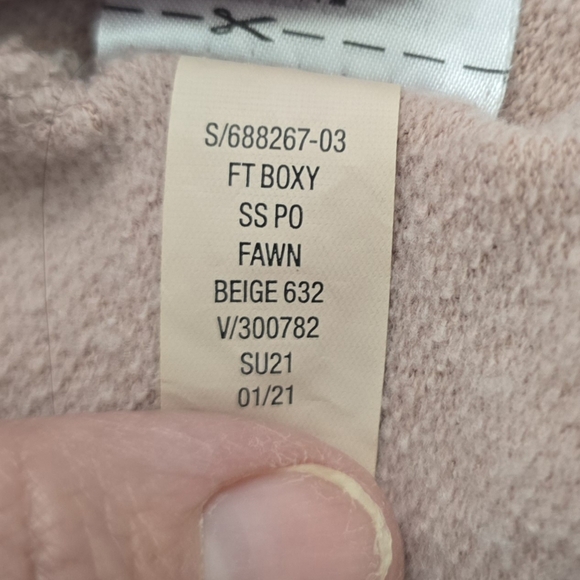 GAP Blush Pink Cropped Boxy Hoodie Sweatshirt Women's XL Tall - Picture 5 of 5